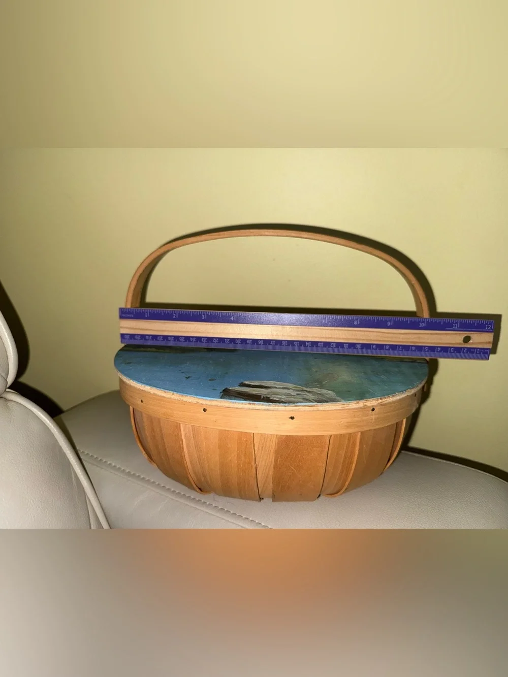 Basket with Scenic Covered Bridge painted on lid